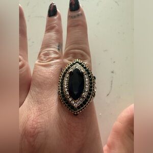 NWOT Women Ring - 32mm Big Size Antique Gold Plated Turkish Style Gemstone Ring